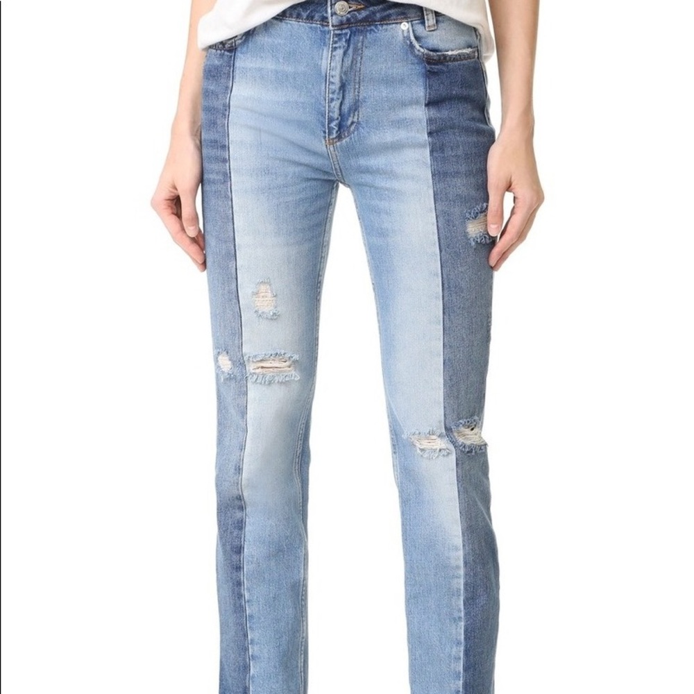 Free People Patchwork Jeans